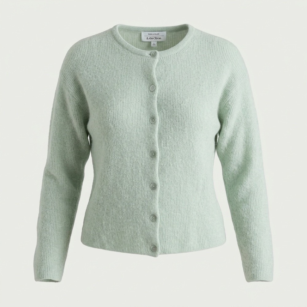 & Other Stories Cardigan Women S Mohair Wool Blend Mint Green Solid Fitted